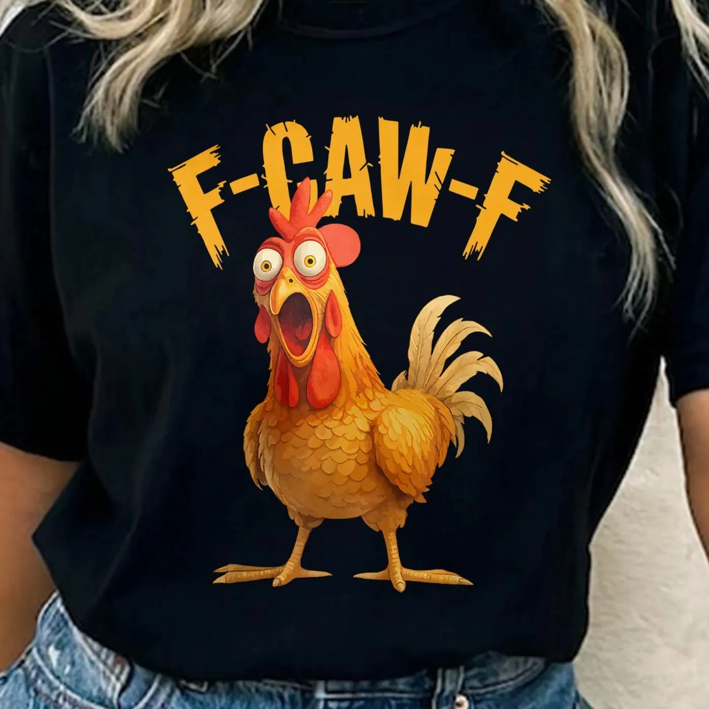 Cute F-Caw-F Chicken Graphic Tee for Fun Wear
Cute F-Caw-F Chicken Graphic Tee for Fun Wear
