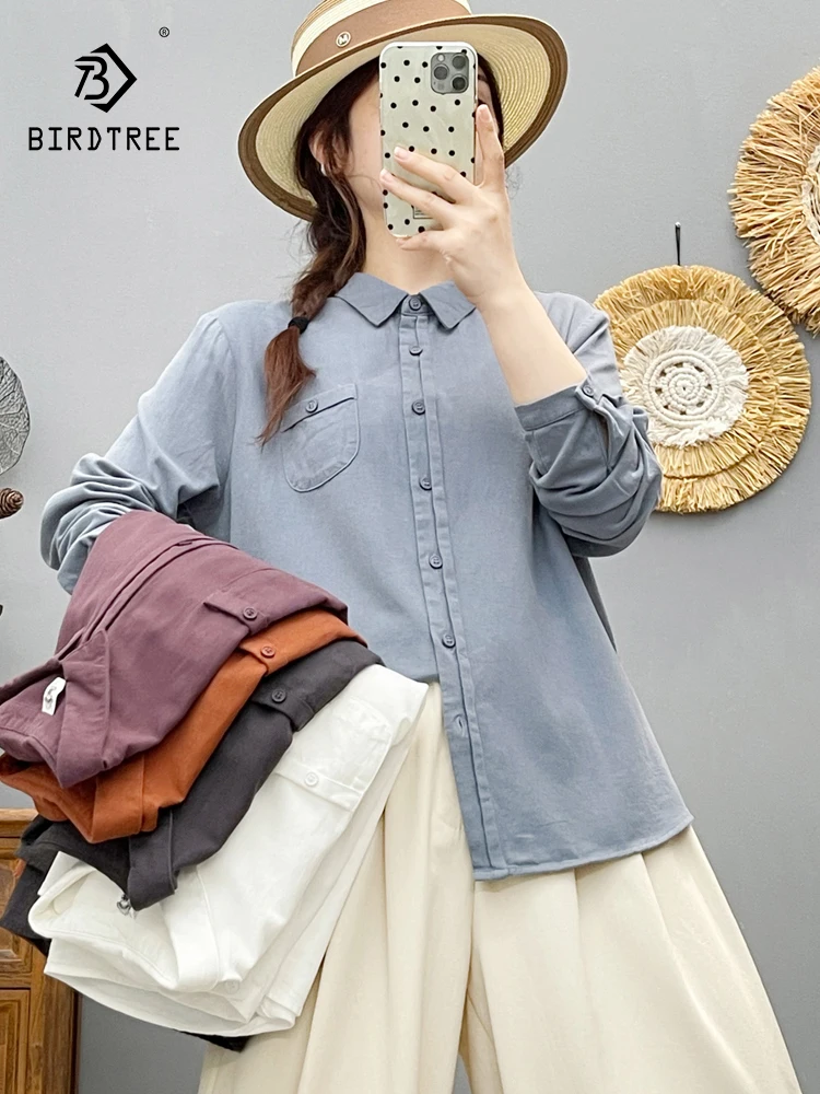 New 2025 Autumn Cotton Long Sleeve Brushed Shirt, Women Turn-down Collar Pocket, Mori Girl Fashion Casual Loose Blouse T59920CC
New 2025 Autumn Cotton Long Sleeve Brushed Shirt, Women Turn-down Collar Pocket, Mori Girl Fashion Casual Loose Blouse T59920CC