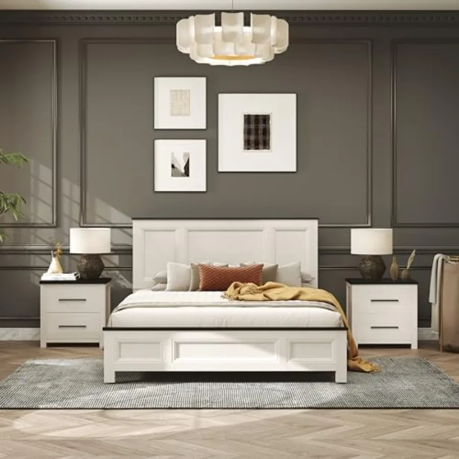 Realynn 3-Piece Wood Bedroom Set, Queen Size Panel Bed with 2 Nightstands, Off-White Finish
Realynn 3-Piece Wood Bedroom Set, Queen Size Panel Bed with 2 Nightstands, Off-White Finish
