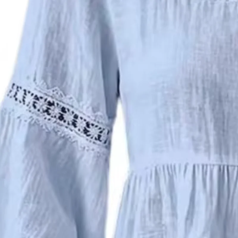 Women Tops Square Collar Summer Blouse Simple Style Loose Fit Soft Stretchy Blouse Lace Splicing Design Casual Tops Daily Wear
Women Tops Square Collar Summer Blouse Simple Style Loose Fit Soft Stretchy Blouse Lace Splicing Design Casual Tops Daily Wear