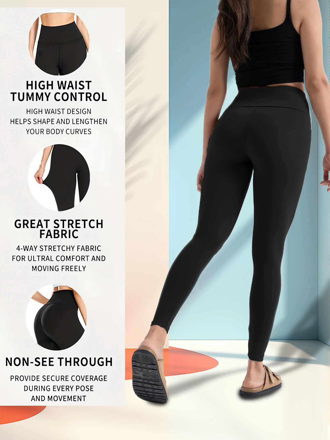 Леггинсы с высокой талией для женщин, утягивающие живот, эластичные, с эффектом подтяжки ягодиц, для йоги, повседневные, для отдыха, спортивные брюки для спортзала, на каждый день, летняя одежда
Леггинсы с высокой талией для женщин, утягивающие живот, эластичные, с эффектом подтяжки ягодиц, для йоги, повседневные, для отдыха, спортивные брюки для спортзала, на каждый день, летняя одежда