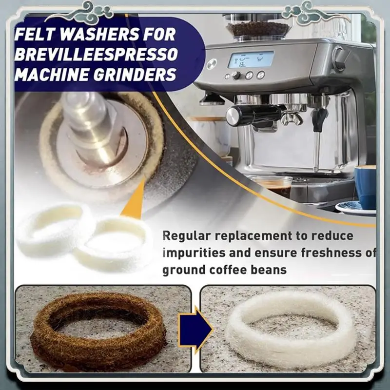 Durable 10Pcs Felt Washer Replacement For Breville Espresso BES870 Felt Washer Lower Burr Wool Ring For Cleaning Coffee Machine
Durable 10Pcs Felt Washer Replacement For Breville Espresso BES870 Felt Washer Lower Burr Wool Ring For Cleaning Coffee Machine