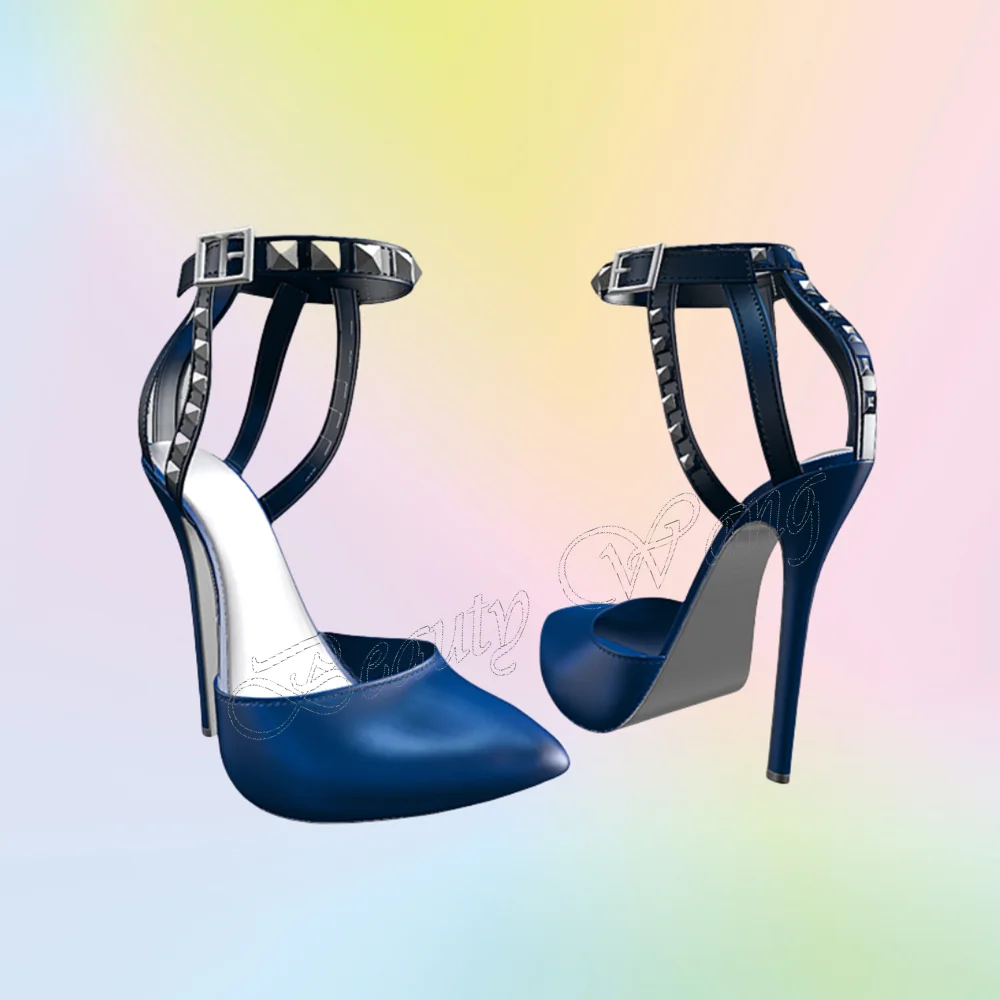 Blue Rivet Decor Back Hollow Pumps Sandals Stilettos Runway Style Pointed Toe High Heel Shoes for Women New Zapatos Para Mujere
Blue Rivet Decor Back Hollow Pumps Sandals Stilettos Runway Style Pointed Toe High Heel Shoes for Women New Zapatos Para Mujere