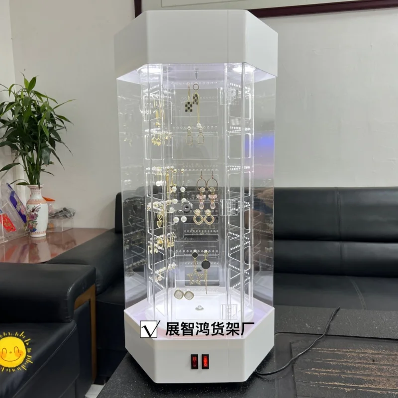 Custom. Decorative Pendant Rotating Display Cabinet Transparent with Lock Small Earrings Necklace Jewelry Display Cabinet Acryli
Custom. Decorative Pendant Rotating Display Cabinet Transparent with Lock Small Earrings Necklace Jewelry Display Cabinet Acryli