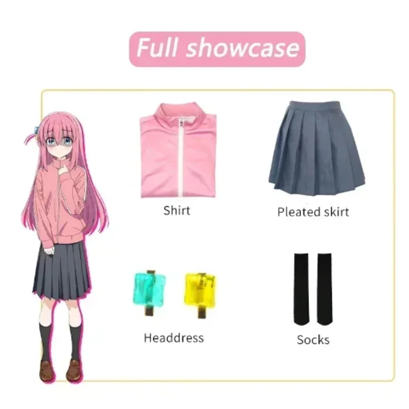 CyCostume Anime Cosplay Bocchi The Rock Gotou Hitori, Gotou Hitori Dress, Pink Wig, Uniform, Jacket, Skirt for Girls, Outfit
CyCostume Anime Cosplay Bocchi The Rock Gotou Hitori, Gotou Hitori Dress, Pink Wig, Uniform, Jacket, Skirt for Girls, Outfit