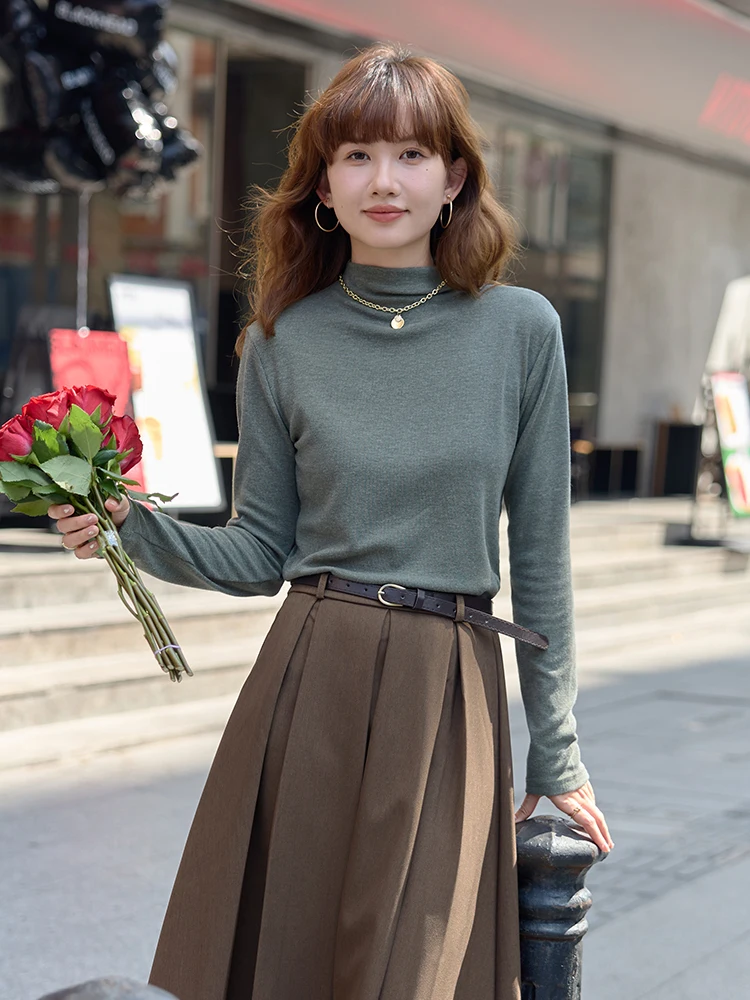 Стильный женский облегающий свитер с высоким воротником и длинными рукавами, однотонный, осенний, модный, вязаный, базовый топ, верхняя одежда
Стильный женский облегающий свитер с высоким воротником и длинными рукавами, однотонный, осенний, модный, вязаный, базовый топ, верхняя одежда