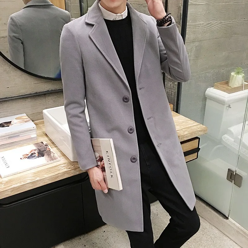 Men's Autumn Winter Korean Style Slim Fit Mid-length Thickened Wool Blend Trench Coat
Men's Autumn Winter Korean Style Slim Fit Mid-length Thickened Wool Blend Trench Coat