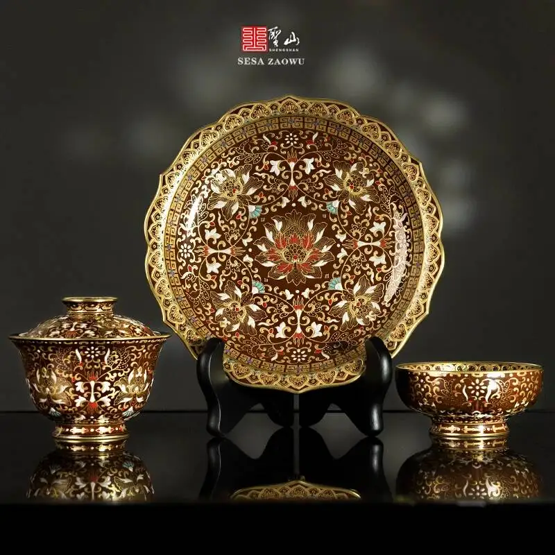 Jingdezhen Purple Gold Glaze Hand-Painted Gold-Plated Lotus Handmade Chinese Ceramic Set Tea Brewing Cover Bowl
Jingdezhen Purple Gold Glaze Hand-Painted Gold-Plated Lotus Handmade Chinese Ceramic Set Tea Brewing Cover Bowl