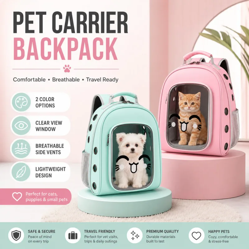 Cat Backpack Carrier Transparent Window Pet Travel Backpack Breathable Large Capacity Portable Bag Camping Hiking Daily Outings
Cat Backpack Carrier Transparent Window Pet Travel Backpack Breathable Large Capacity Portable Bag Camping Hiking Daily Outings