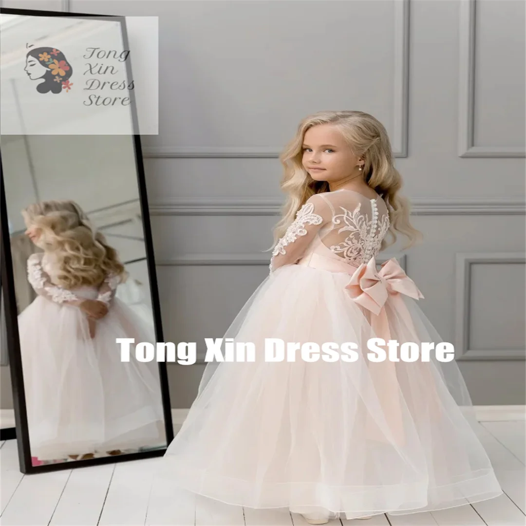 Customized Flower Girl Dresses Pink Tulle With Bow Belt Feather Sleeve For Wedding Birthday Party Banquet Holy Communion Gowns
Customized Flower Girl Dresses Pink Tulle With Bow Belt Feather Sleeve For Wedding Birthday Party Banquet Holy Communion Gowns