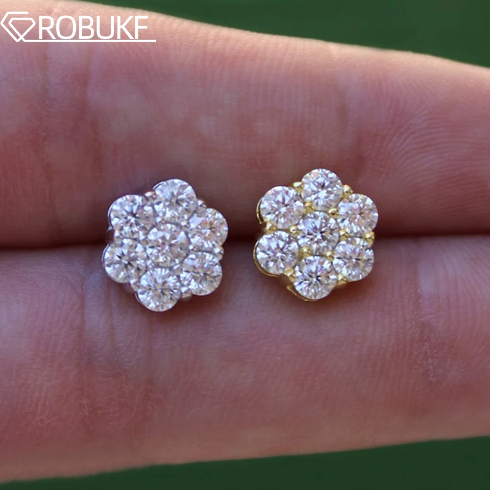 2.5/3/5mm Moissanite Flower Cluster Stud Earrings For Women Certificate Halo Round Diamond S925 Silver Wedding Jewelry Earring
2.5/3/5mm Moissanite Flower Cluster Stud Earrings For Women Certificate Halo Round Diamond S925 Silver Wedding Jewelry Earring