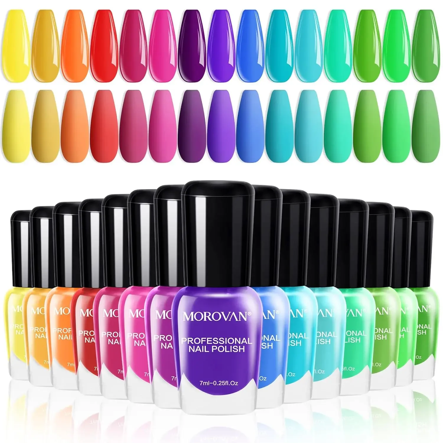 Morovan 15 Bright Color 0.27oz Air Quick Dry Long Lasting Nail Polish Gift Set for Women
Morovan 15 Bright Color 0.27oz Air Quick Dry Long Lasting Nail Polish Gift Set for Women