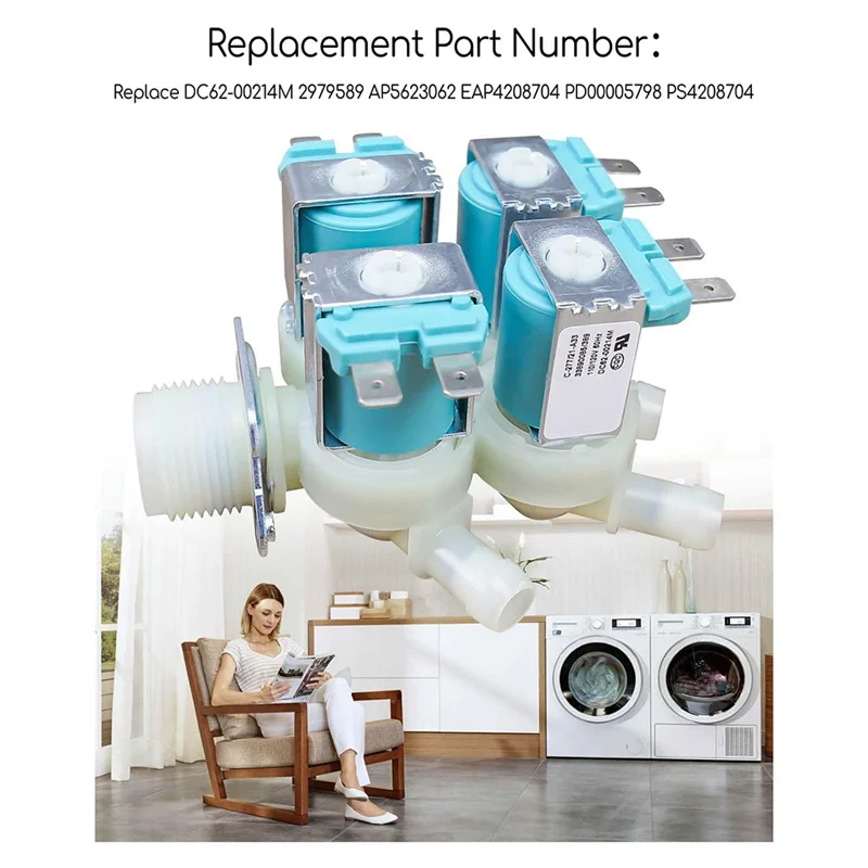 【Newly】Cold Water Inlet Valve For Washing Machine Replace DC62-00214M 2979589 AP5623062 PD00005798 PS4208704 EAP4208704
【Newly】Cold Water Inlet Valve For Washing Machine Replace DC62-00214M 2979589 AP5623062 PD00005798 PS4208704 EAP4208704