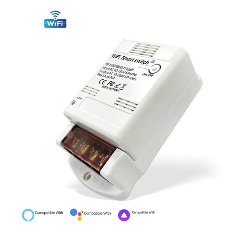 Wi-Fi Умный выключатель 30A релейный модуль умные контроллеры коммутатора домашняя Автоматизация ВКЛ-ВЫКЛ таймерная речь