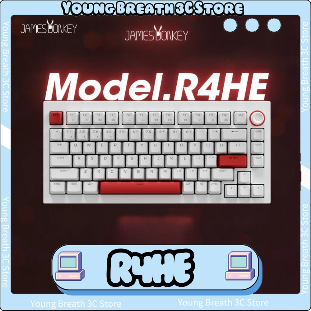 JAMESDONKEY R4HE Magnetic Switch Mechanical Keyboard Aluminium 3 mode Wireless 0.1mmRT Esports RGB Customized Gaming Keyboard
JAMESDONKEY R4HE Magnetic Switch Mechanical Keyboard Aluminium 3 mode Wireless 0.1mmRT Esports RGB Customized Gaming Keyboard