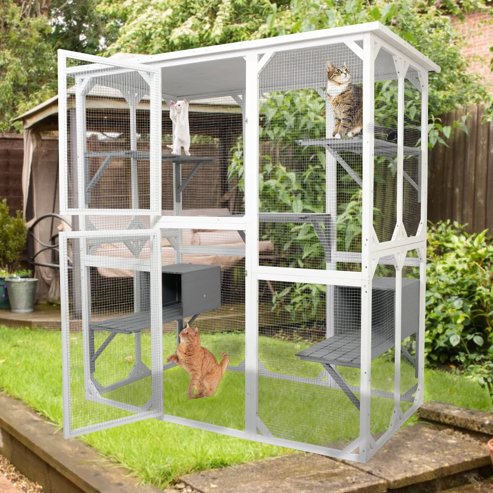 XPT018 Wooden Cat Cage White Medium Size Pet Playhouse Cute Home for Cats
XPT018 Wooden Cat Cage White Medium Size Pet Playhouse Cute Home for Cats