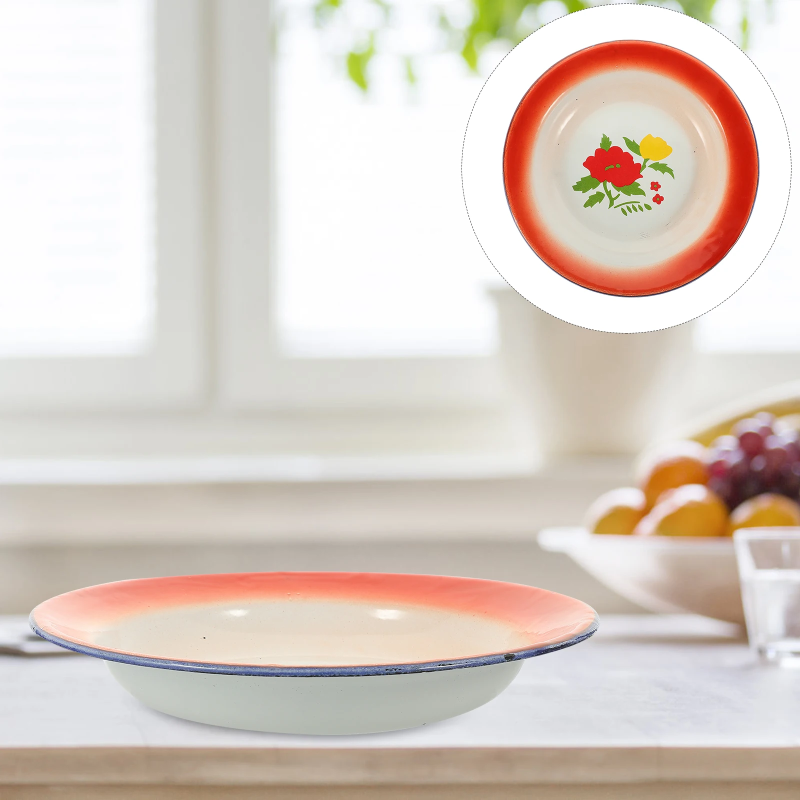 Round Enamel Plate Fruit Dish Snack Tray Vintage Style Chinese Design Red Decorative Food Serving Tableware For Picnic Hotel
Round Enamel Plate Fruit Dish Snack Tray Vintage Style Chinese Design Red Decorative Food Serving Tableware For Picnic Hotel