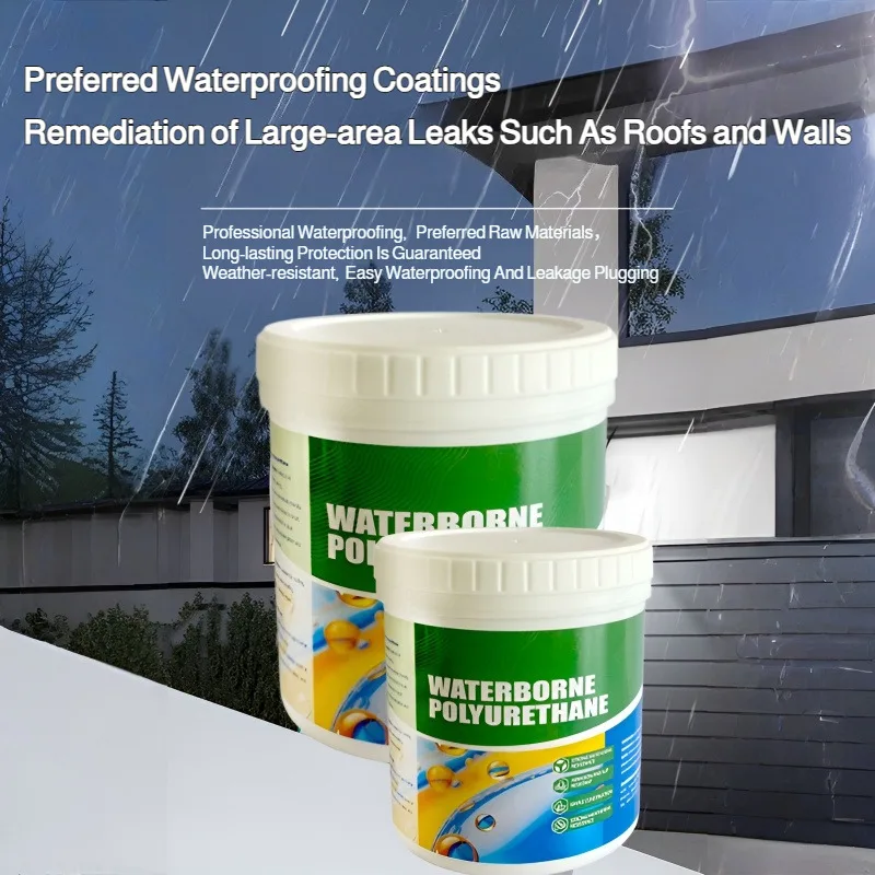 Waterproof coating Exterior wall and roof leak repair coating water-based polyurethane material 
Waterproof coating Exterior wall and roof leak repair coating water-based polyurethane material