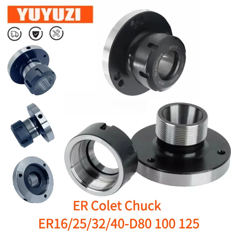 High precision ER16/20/25/32/50 80MM 100MM 125MM Mini Flange lathe chuck Four Axis Collet Fixture Chuck For CNC Milling Lathe
High precision ER16/20/25/32/50 80MM 100MM 125MM Mini Flange lathe chuck Four Axis Collet Fixture Chuck For CNC Milling Lathe