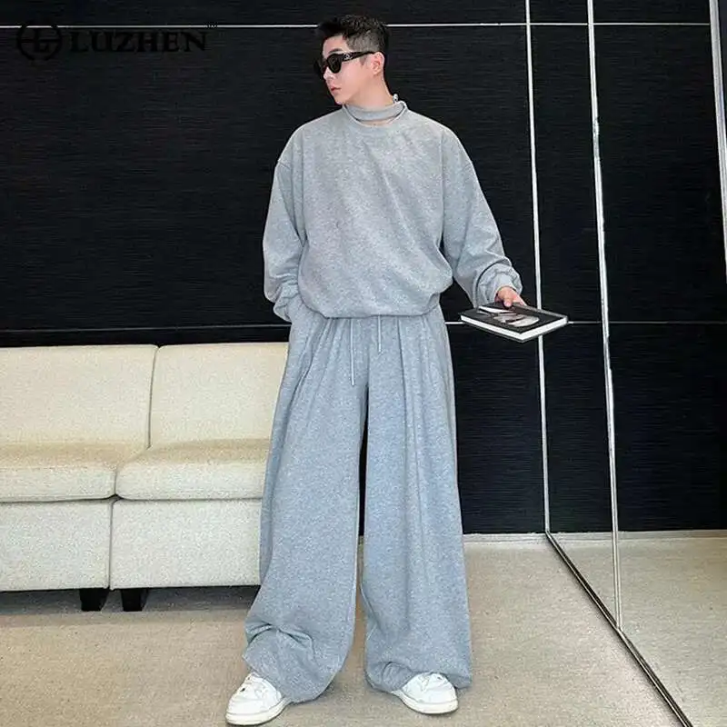 LUZHEN Fashion Korean Solid Color Two-piece Sets Men 2025 New Handsome Long Sleeve Sweatshirt And Straight Wide Leg Pants LZ9848
LUZHEN Fashion Korean Solid Color Two-piece Sets Men 2025 New Handsome Long Sleeve Sweatshirt And Straight Wide Leg Pants LZ9848
