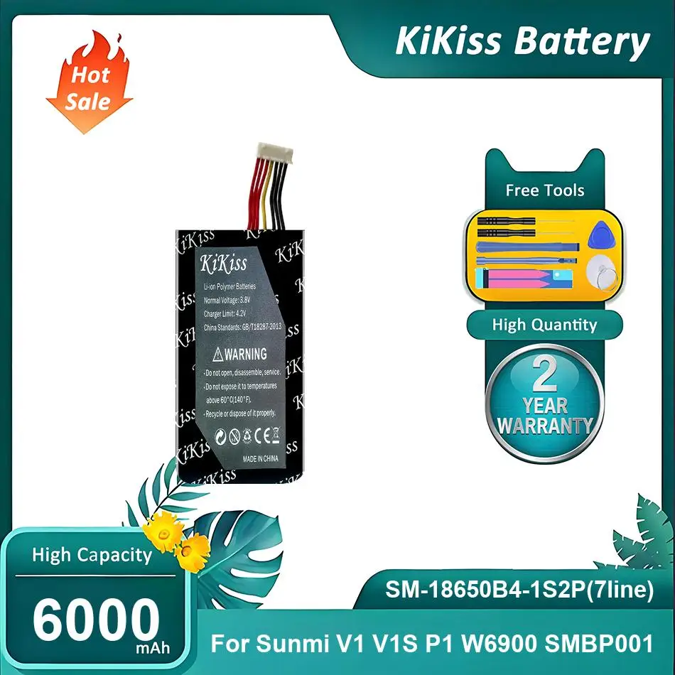 KiKiss Battery For Sunmi P1 4G WS920 W6900 POS SM-18650B4-1S2P 1INR19/66-2 V1S,SM-18650B4-1S2P(7line),6000mAh
KiKiss Battery For Sunmi P1 4G WS920 W6900 POS SM-18650B4-1S2P 1INR19/66-2 V1S,SM-18650B4-1S2P(7line),6000mAh