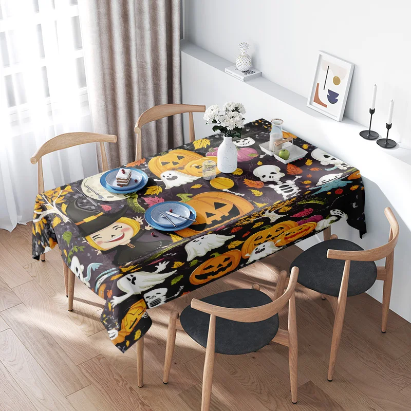 Halloween Tablecloth Halloween Decoration Black Pumpkin Skull Ghost Print Rectangular Dining Cover Decorations
Halloween Tablecloth Halloween Decoration Black Pumpkin Skull Ghost Print Rectangular Dining Cover Decorations
