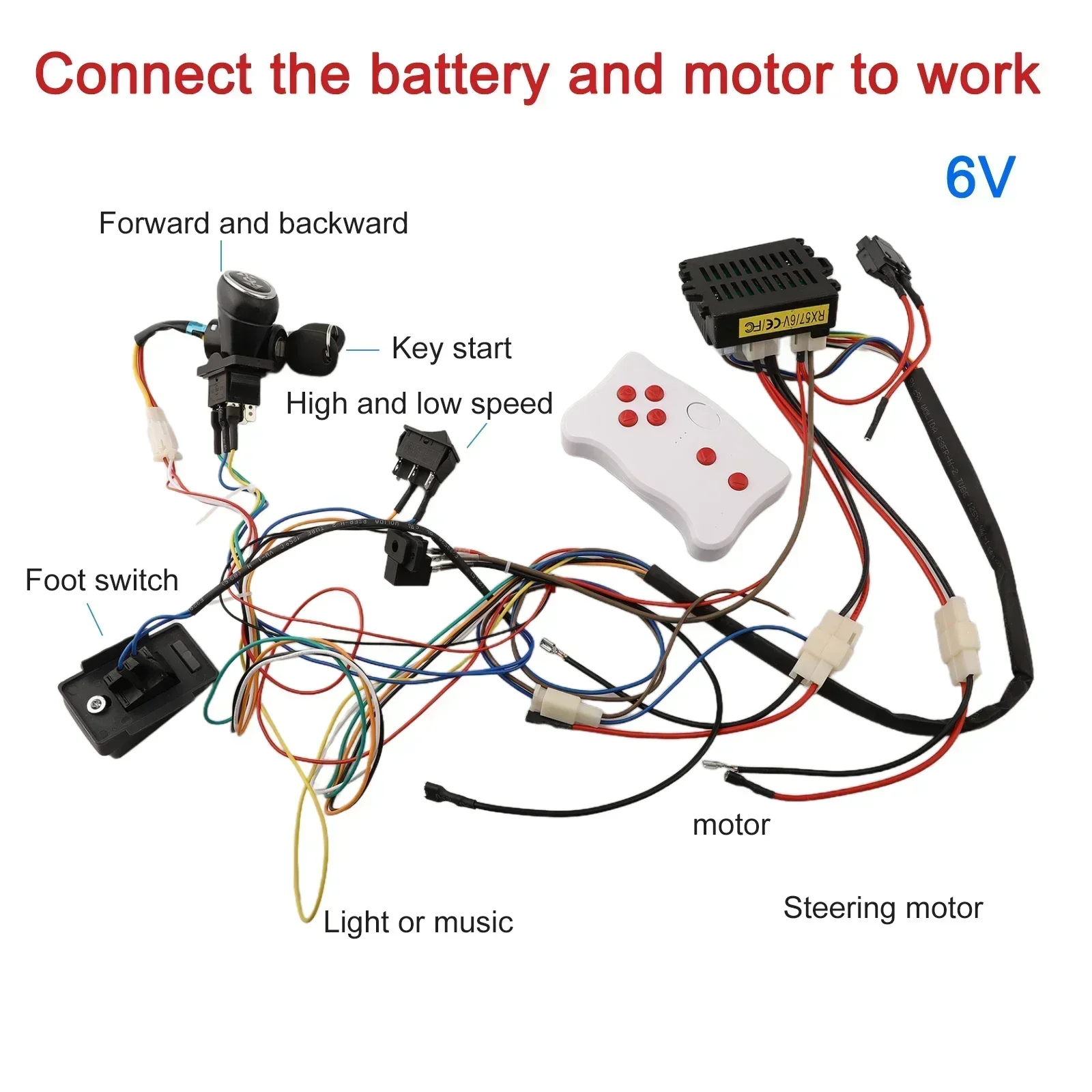 2 4G Remote Control Wire and Switch Kit for Children's Electric Cars Supporting Forward Reverse and High Low Speed Switches
2 4G Remote Control Wire and Switch Kit for Children's Electric Cars Supporting Forward Reverse and High Low Speed Switches