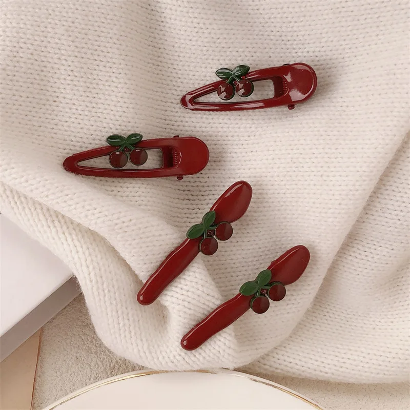 Metal Red Cherry Female Design New Seamless Bangs Hairpin Side Clip Fashionable Versatile Hair Accessories
Metal Red Cherry Female Design New Seamless Bangs Hairpin Side Clip Fashionable Versatile Hair Accessories