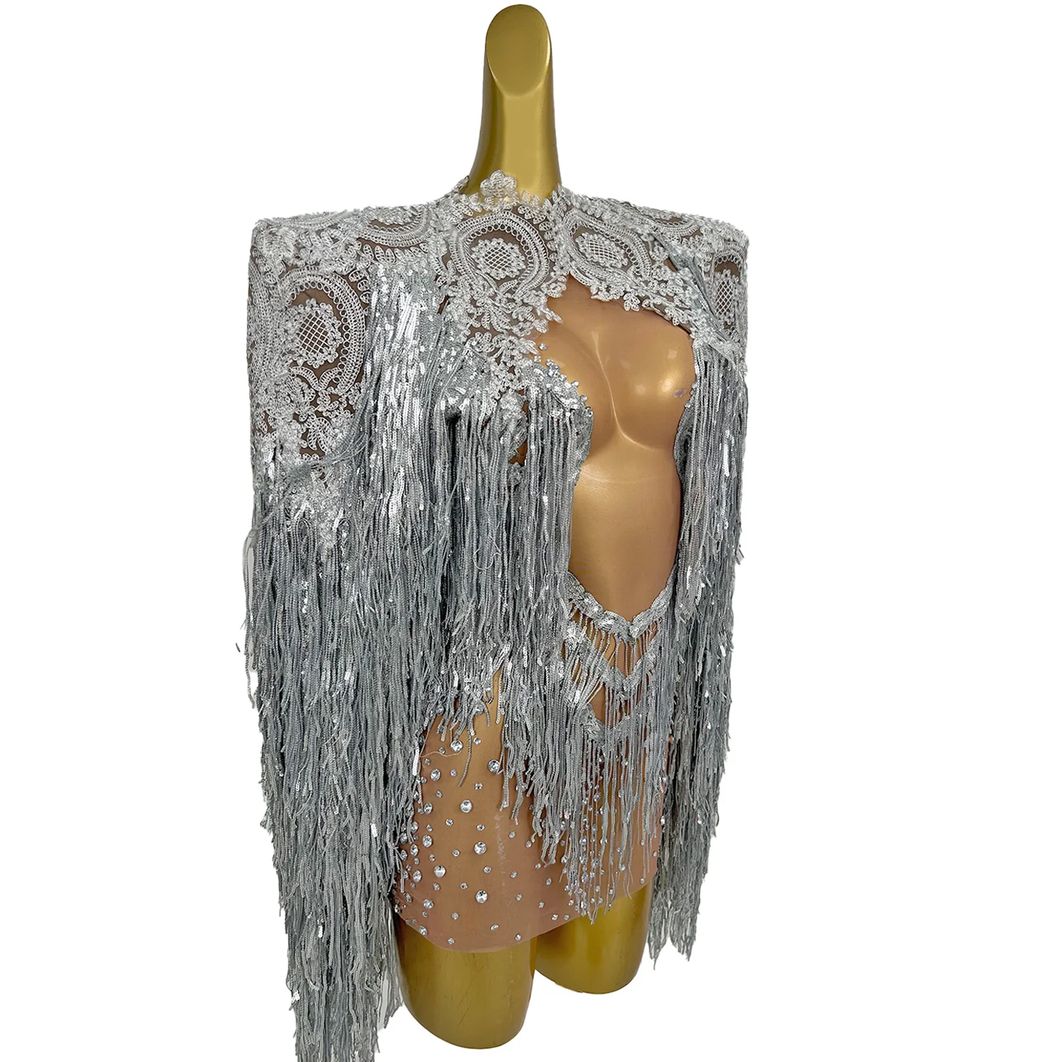 Сексуальное сетчатое платье с вышивкой и бахромой, комплект с шалями, модное платье для девочек на сцене, фестиваль, праздничное платье, платье для ночного клуба 
Сексуальное сетчатое платье с вышивкой и бахромой, комплект с шалями, модное платье для девочек на сцене, фестиваль, праздничное платье, платье для ночного клуба