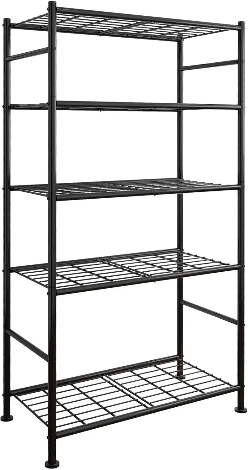 5 Tier Shelf Organizer, Stable Metal Shelves Organizer for Pantry, Kitchen and Closet, 33.0" W x 12.6" D x 72.0" H, Black
5 Tier Shelf Organizer, Stable Metal Shelves Organizer for Pantry, Kitchen and Closet, 33.0" W x 12.6" D x 72.0" H, Black