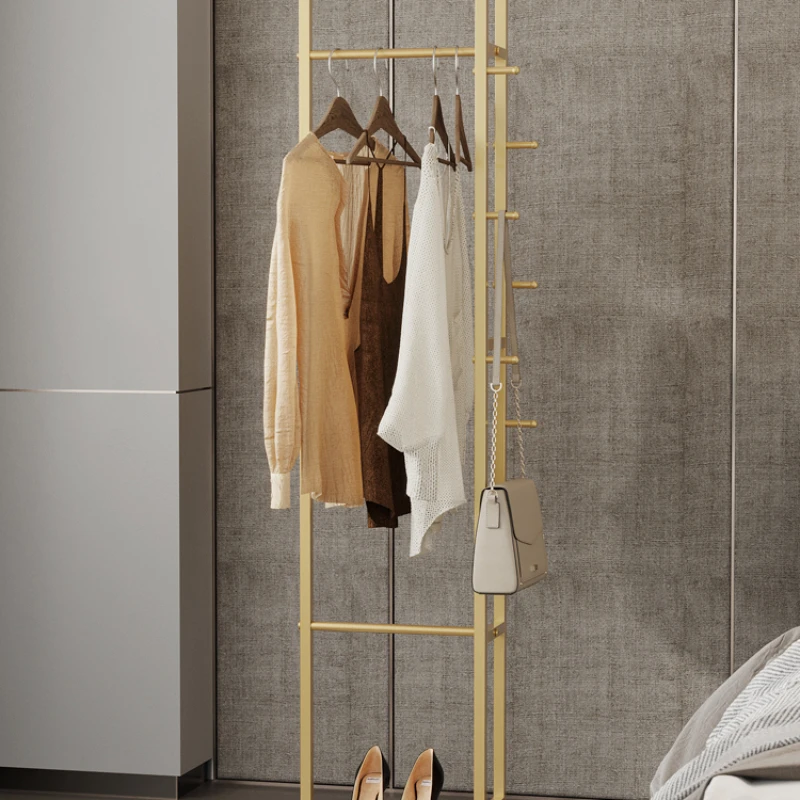 Floor to ceiling bedroom clothes hanger, household, wrought light luxury clothes and hat rack
Floor to ceiling bedroom clothes hanger, household, wrought light luxury clothes and hat rack