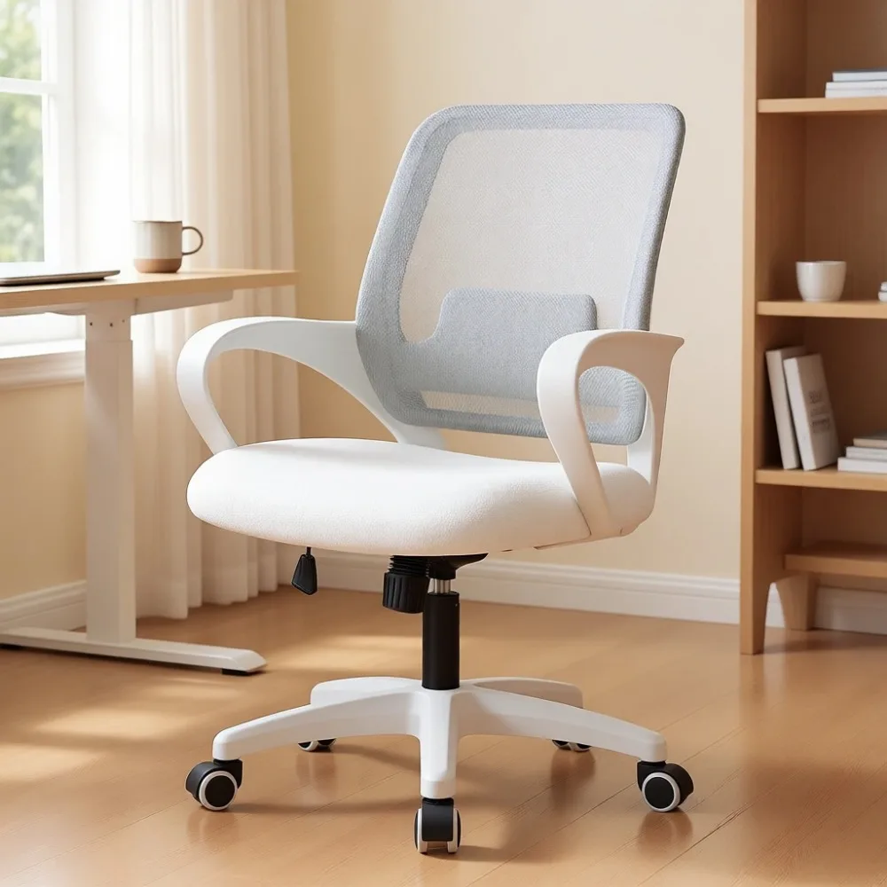 Ergonomic Mesh Office Chair with Lumbar Support Adjustable Height Swivel Wheels Mid Back for Home Study Bedroom
Ergonomic Mesh Office Chair with Lumbar Support Adjustable Height Swivel Wheels Mid Back for Home Study Bedroom