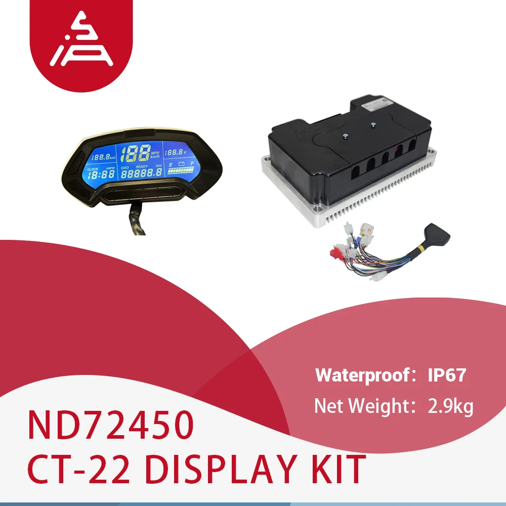 Fardriver ND72450 Bluetooth Programmable Controller for E-Motorcycle 190A Rated 450A Peak Current with CT-22 LCD Display
Fardriver ND72450 Bluetooth Programmable Controller for E-Motorcycle 190A Rated 450A Peak Current with CT-22 LCD Display