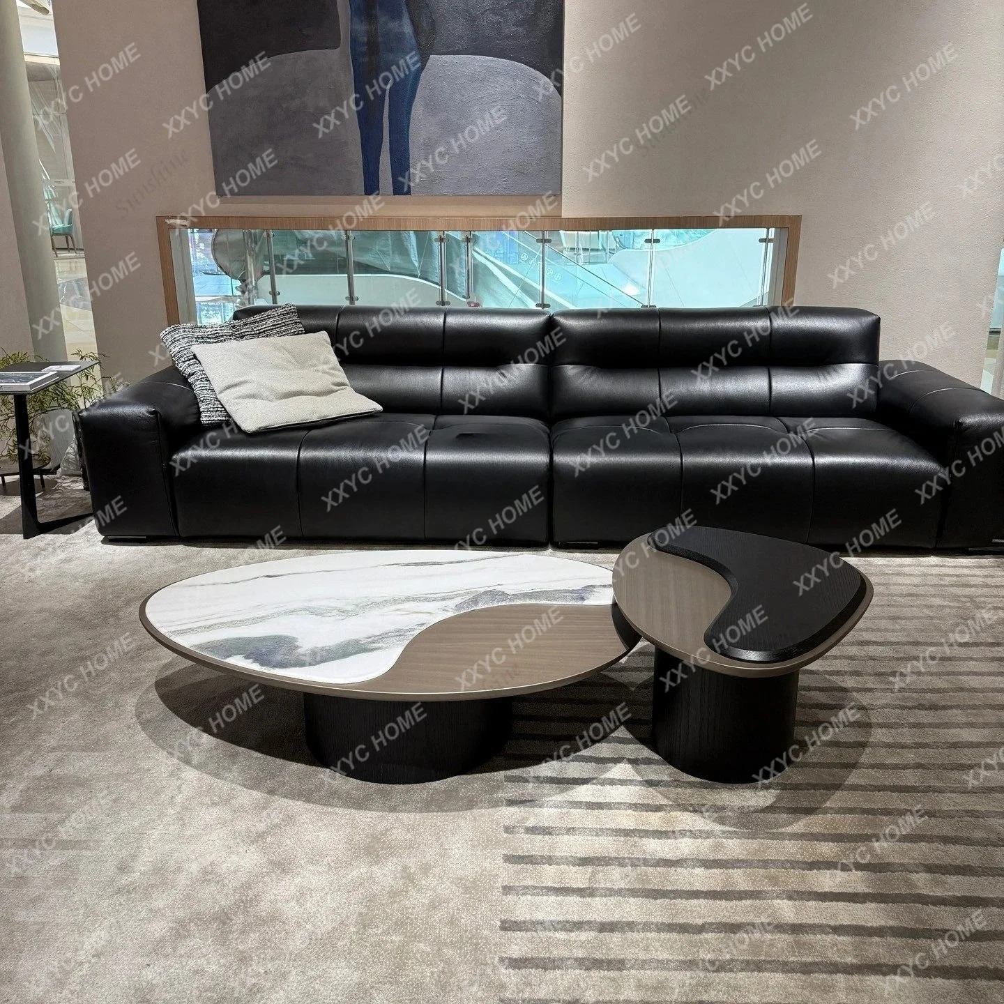 Modern simple microcrystalline stone large and small triangle combination coffee table half-moon arc
Modern simple microcrystalline stone large and small triangle combination coffee table half-moon arc