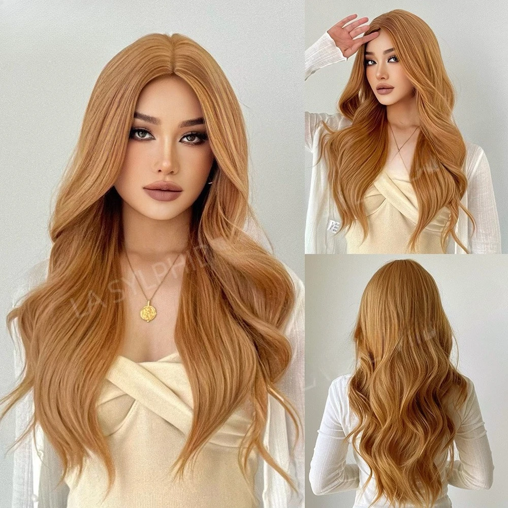 European and American new golden brown Fiber Synthetic Wig long curly hair medium
European and American new golden brown Fiber Synthetic Wig long curly hair medium