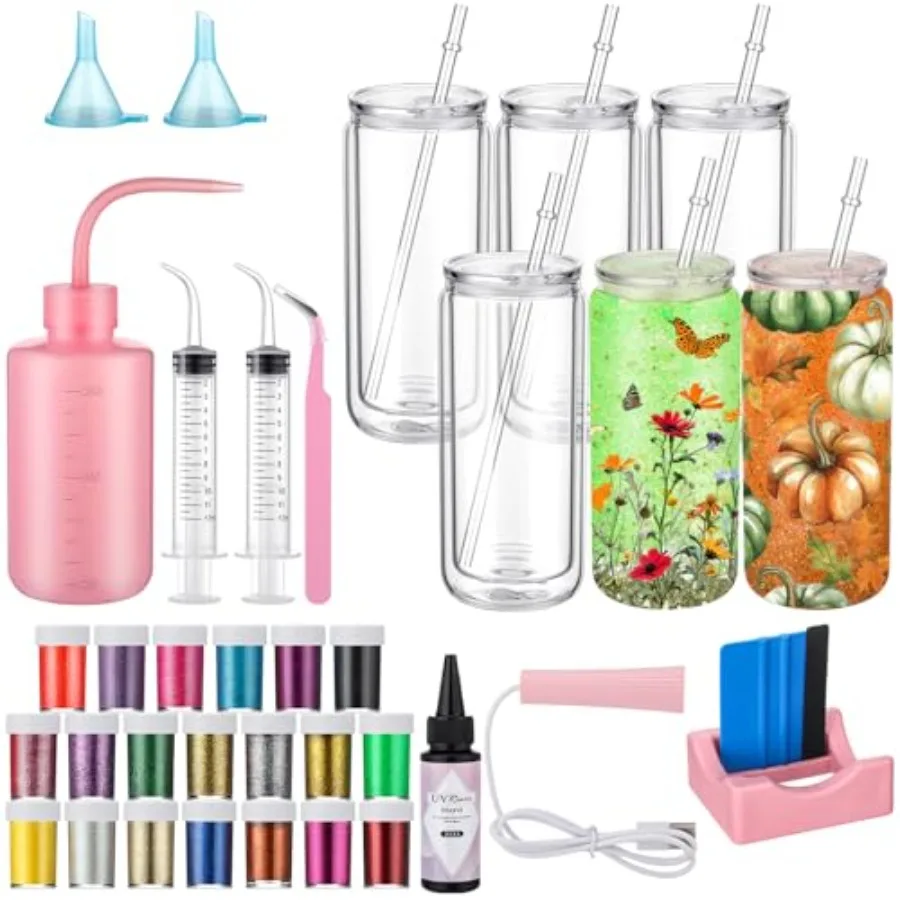 6 Pack DIY Plastic Snow Globe Tumbler Supplies Kit 16oz Pre Drilled Double Wall Clear Cup 20 Colors Glitter Squeeze Bottle Funn
6 Pack DIY Plastic Snow Globe Tumbler Supplies Kit 16oz Pre Drilled Double Wall Clear Cup 20 Colors Glitter Squeeze Bottle Funn