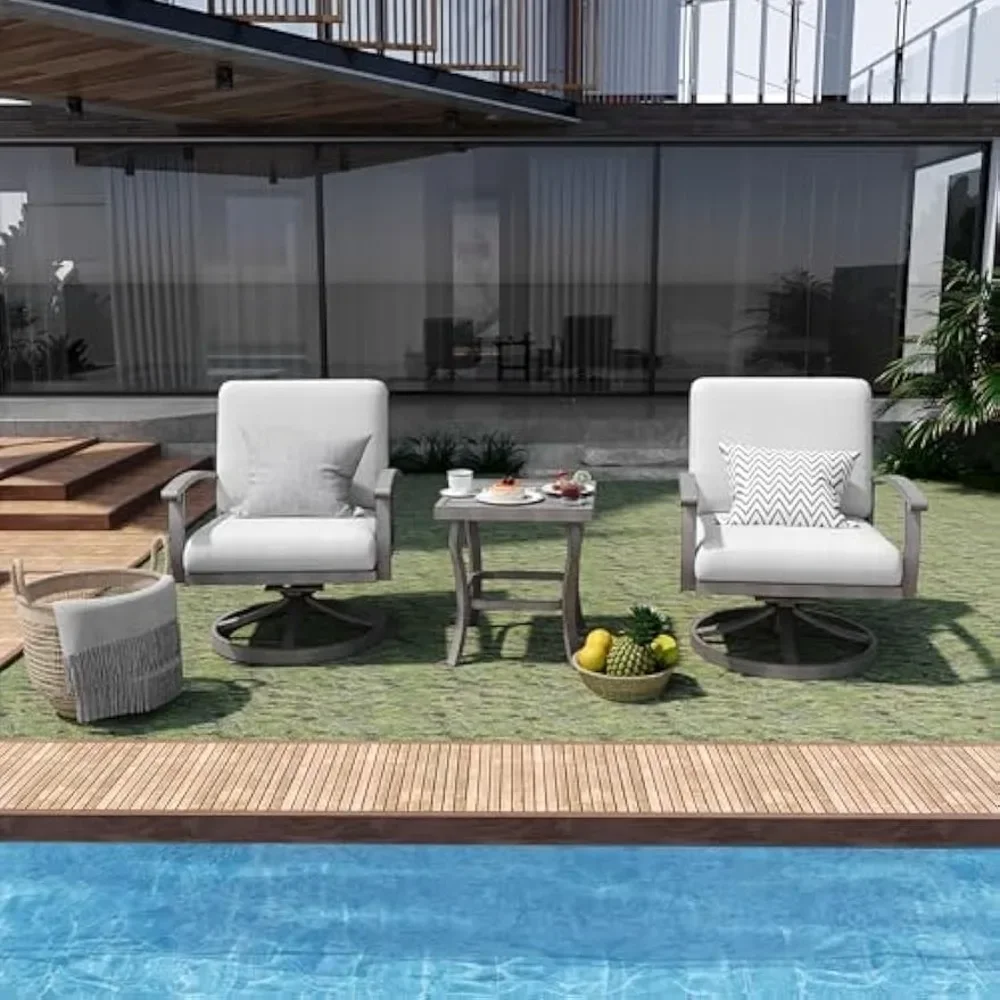 Outdoor Bistro Set - 3 Piece Swivel Rocker Patio Chairs with Thick Cushions and Side Table, Small Patio Furniture Set
Outdoor Bistro Set - 3 Piece Swivel Rocker Patio Chairs with Thick Cushions and Side Table, Small Patio Furniture Set