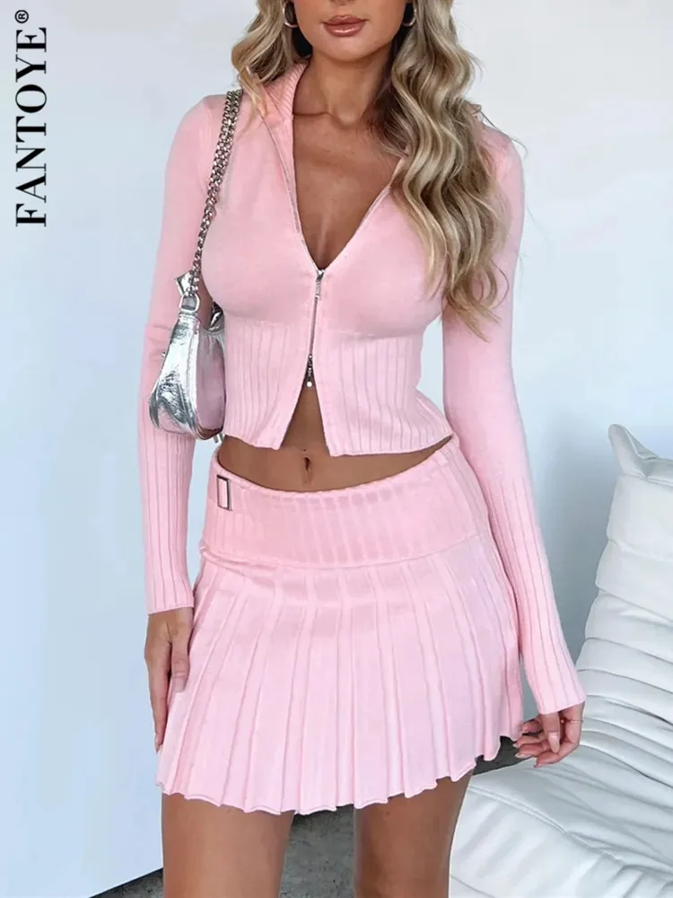 Fantoye Knit Sweater Two Piece Sets Women Tracksuit Long Sleeve Double Zipper Skirt Suit Female Solid Casual Knit Sweatshirt Set
Fantoye Knit Sweater Two Piece Sets Women Tracksuit Long Sleeve Double Zipper Skirt Suit Female Solid Casual Knit Sweatshirt Set