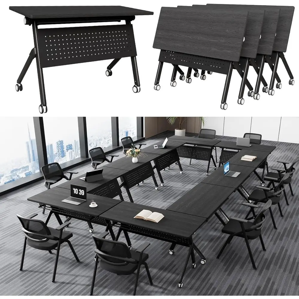 Stackable Training Table with Wheels, 55.2 Black, for Conferences and Classrooms
Stackable Training Table with Wheels, 55.2 Black, for Conferences and Classrooms