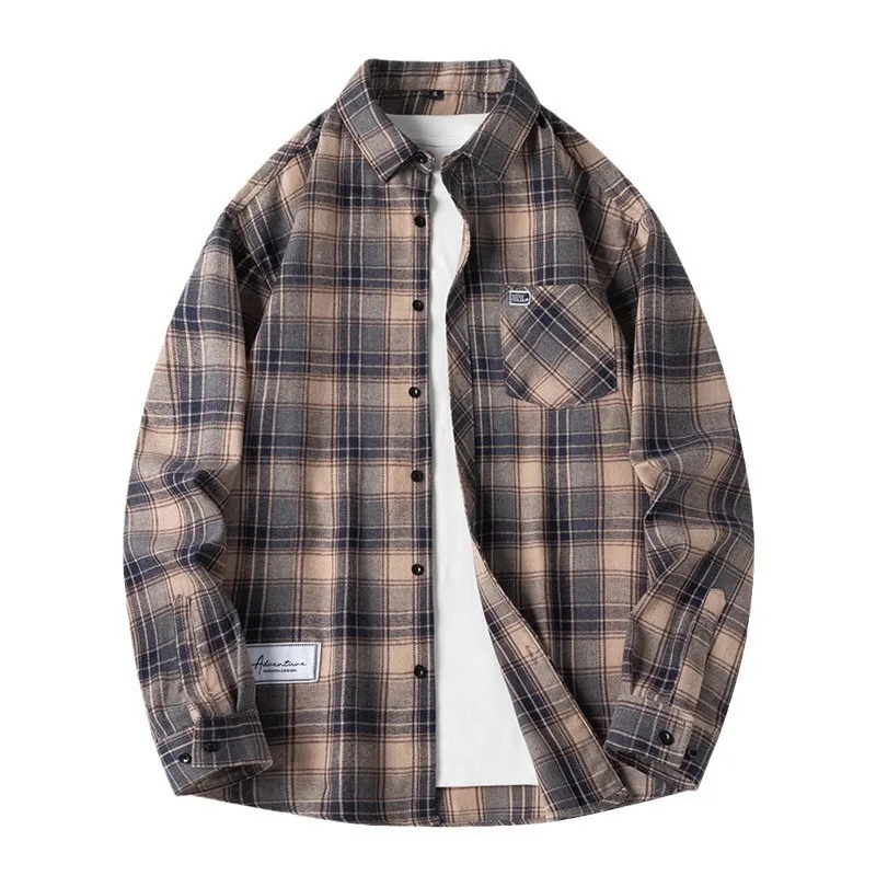 Spring Autumn Men's Checkered Long Sleeved Shirt Japanese Korean Fashion Harajuku Casual Men Shirts Jacket Coat Streetwear
Spring Autumn Men's Checkered Long Sleeved Shirt Japanese Korean Fashion Harajuku Casual Men Shirts Jacket Coat Streetwear