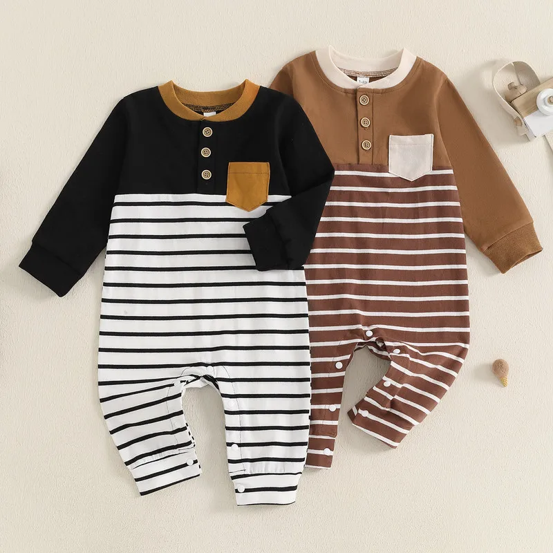 RUEWEY 0 to 18 Months Baby Boys Rompers Spring Autumn Clothes Stripe Contrast Color Buttons Long Sleeve Toddler Jumpsuits
RUEWEY 0 to 18 Months Baby Boys Rompers Spring Autumn Clothes Stripe Contrast Color Buttons Long Sleeve Toddler Jumpsuits