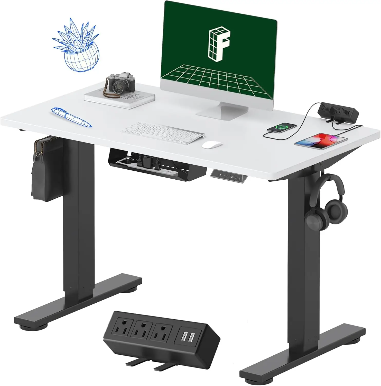 FLEXISPOT EN2 Whole-Piece Standing Desk with Clamp Power Strip, 40 x 24 Electric Stand Up Height Adjustable Desk with Ca
FLEXISPOT EN2 Whole-Piece Standing Desk with Clamp Power Strip, 40 x 24 Electric Stand Up Height Adjustable Desk with Ca