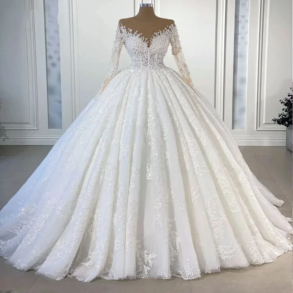 Flavinke Customized Elegant Silky Lace V-Neck Full Sleeve A Line Wedding Dresses 2025 Beading Pearls Brown Skin Bridal Gowns
Flavinke Customized Elegant Silky Lace V-Neck Full Sleeve A Line Wedding Dresses 2025 Beading Pearls Brown Skin Bridal Gowns