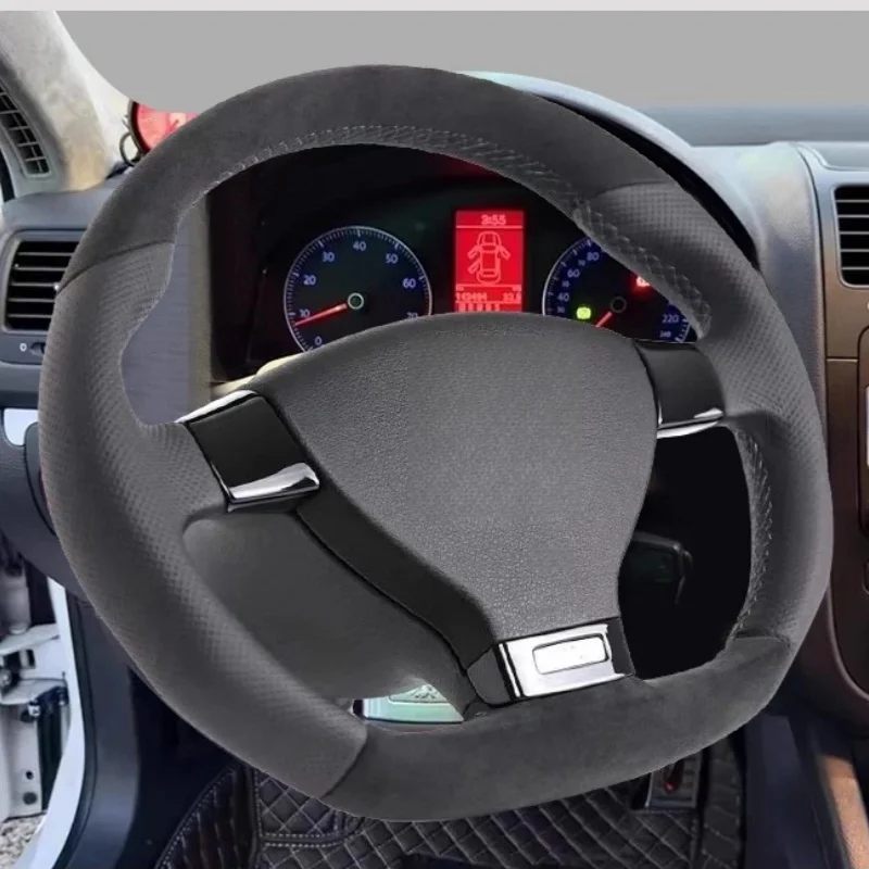 Hand-stitched Black Genuine Leather Suede Car Steering Wheel Cover For Volkswagen Golf 5 Mk5 GTI VW Golf 5 R32 Passat R GT 2005
Hand-stitched Black Genuine Leather Suede Car Steering Wheel Cover For Volkswagen Golf 5 Mk5 GTI VW Golf 5 R32 Passat R GT 2005