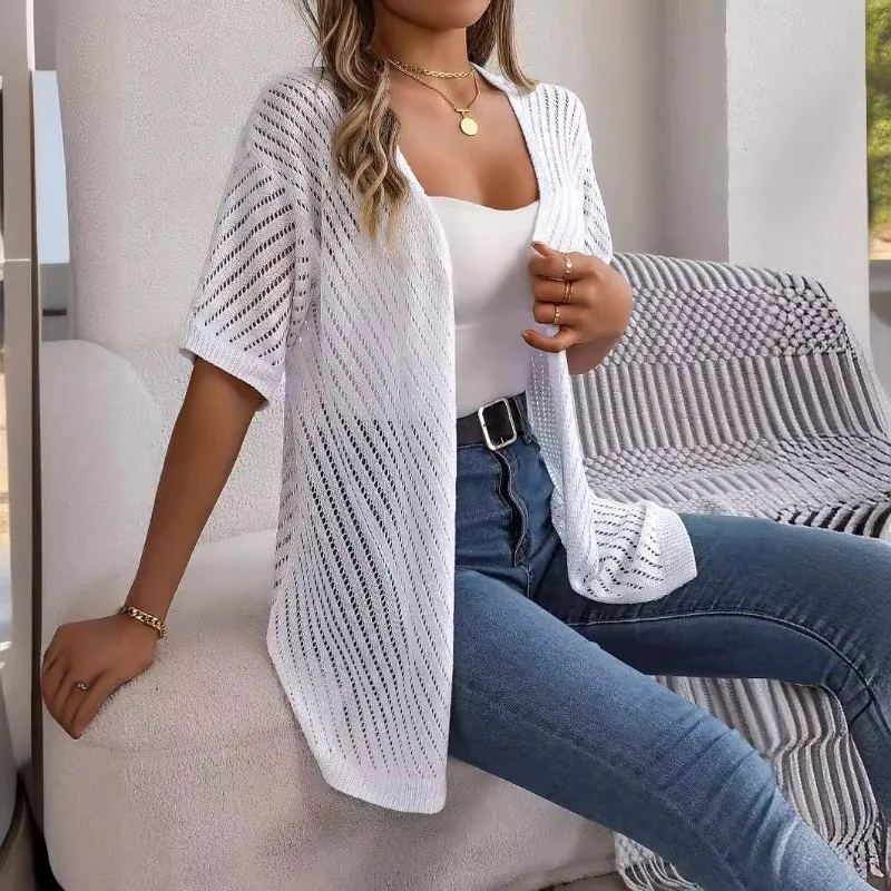 Women's Summer Spring Tops Jackets Short-sleeved Knitwear Cardigans Sun Protection Tops Openwork Comfortable Casual Versatile
Women's Summer Spring Tops Jackets Short-sleeved Knitwear Cardigans Sun Protection Tops Openwork Comfortable Casual Versatile