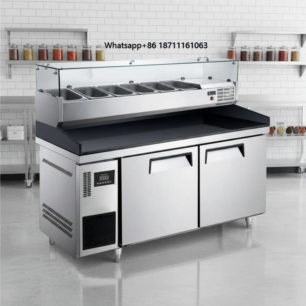 Refrigerated Pizza Table Stainless Steel Glass Door Display Commercial Refrigerator, Portable 2-Door Salad & Food Cooler
Refrigerated Pizza Table Stainless Steel Glass Door Display Commercial Refrigerator, Portable 2-Door Salad & Food Cooler