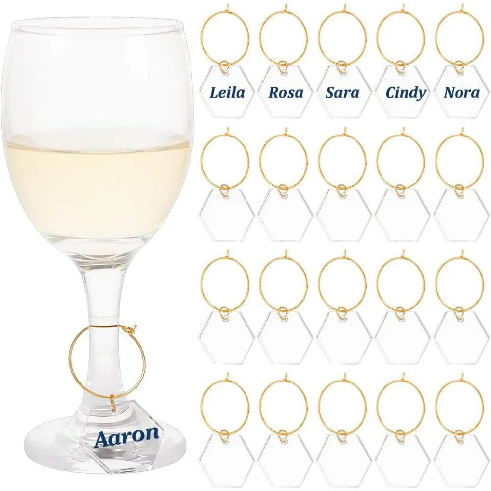 24 Pcs Transparent Acrylic Hexagon Wine Glass Markers Tags Wine Glass Rings Wine Glass Jewelry for Glasses Tumbler Cup
24 Pcs Transparent Acrylic Hexagon Wine Glass Markers Tags Wine Glass Rings Wine Glass Jewelry for Glasses Tumbler Cup
