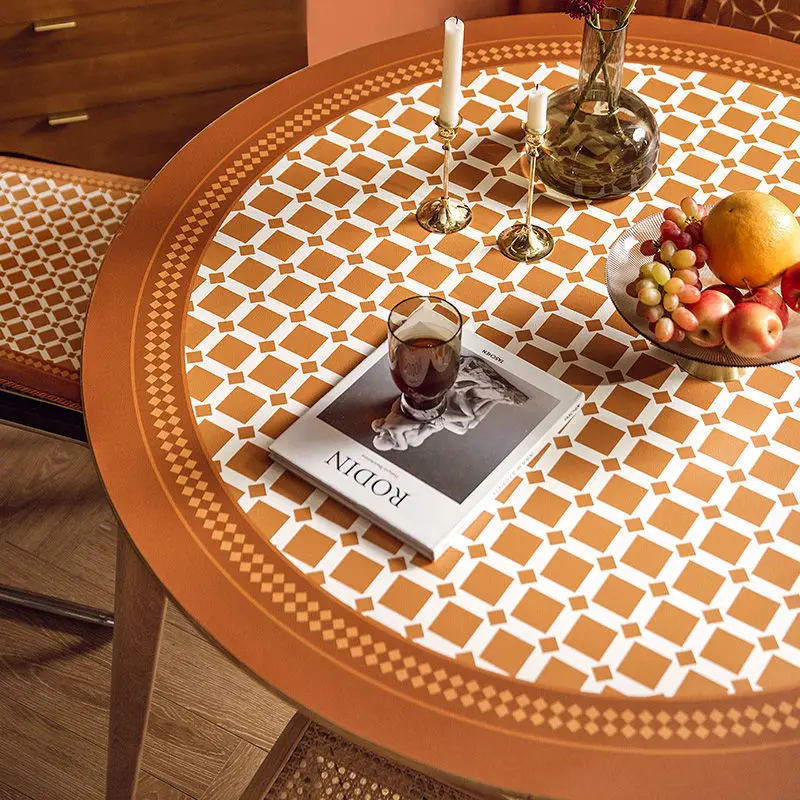 Leather Round Table Mat Table Table Household Tablecloth Retro Waterproof Oil Proof Non-washable Pvc Round Table Mat Table Cover
Leather Round Table Mat Table Table Household Tablecloth Retro Waterproof Oil Proof Non-washable Pvc Round Table Mat Table Cover