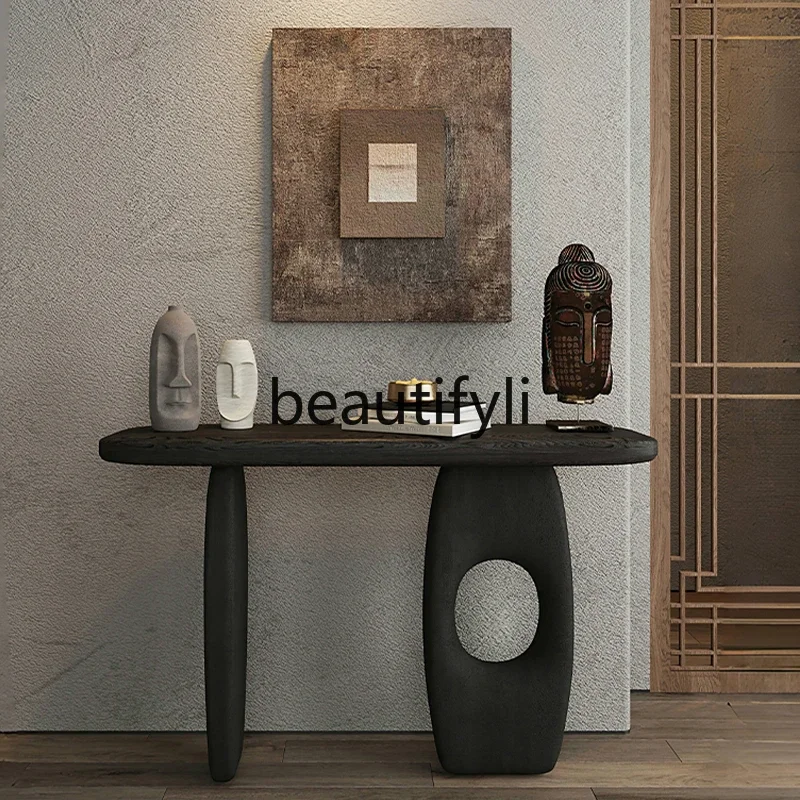 Simple and modern style solid wood entrance table against the wall Household entrance platform Homestay end view platform6239
Simple and modern style solid wood entrance table against the wall Household entrance platform Homestay end view platform6239