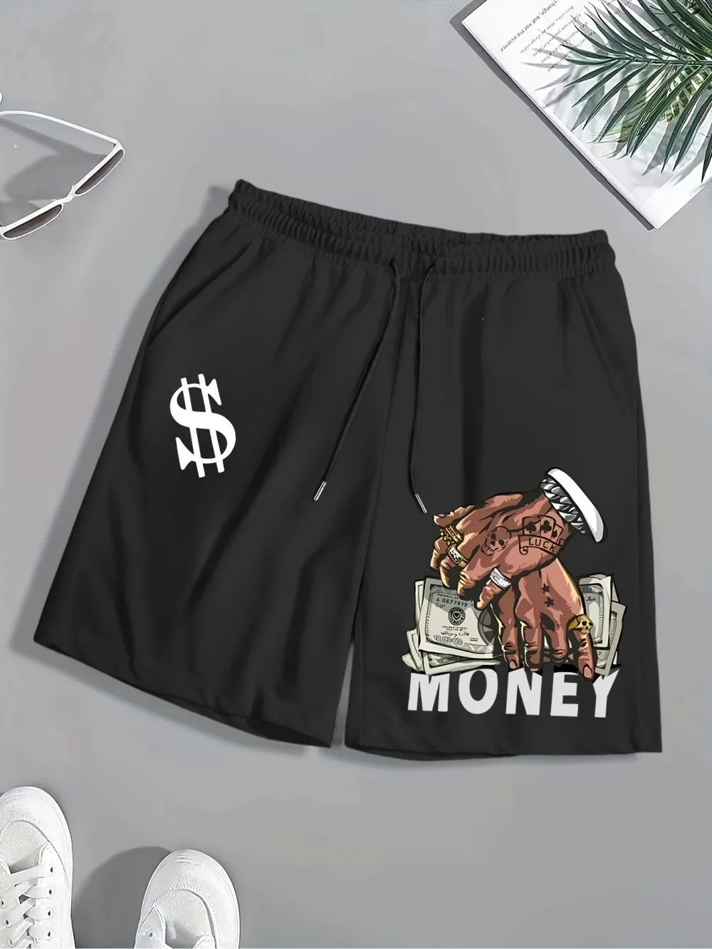 European and American men's summer fashion wealth letter print comfortable breathable drawstring shorts outdoor casual pants
European and American men's summer fashion wealth letter print comfortable breathable drawstring shorts outdoor casual pants